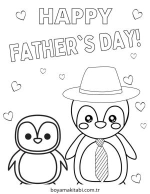 Babalar Günü boyama sayfası – çocuklar için, çizgi film temalı