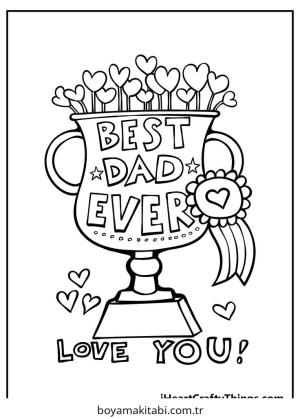 Babalar Günü boyama sayfası – basit çizim, kolay boyama