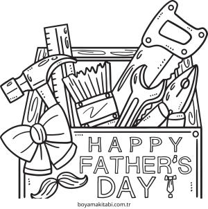 Babalar Günü boyama sayfası – çizgi film temalı, basit çizim