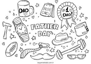 Babalar Günü boyama sayfası – eğitici aktivite, yaratıcılık