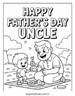 Babalar Günü boyama sayfası – eğlenceli etkinlik, el becerilerini geliştirir