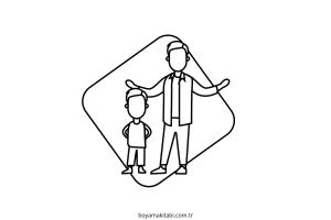 Babalar Günü boyama sayfası – keyifli zaman, renkli çizimler