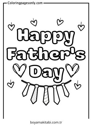 Babalar Günü boyama sayfası – basit çizim, kolay boyama