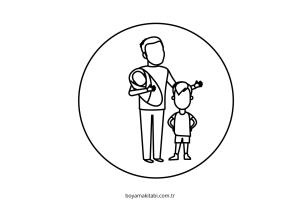 Babalar Günü boyama sayfası – çocuk aktivitesi, PDF indir