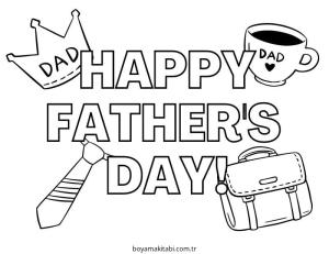 Babalar Günü boyama sayfası – el becerilerini geliştirir, boyama çalışması