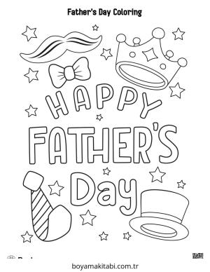 Babalar Günü boyama sayfası – kolay boyama, eğitici aktivite