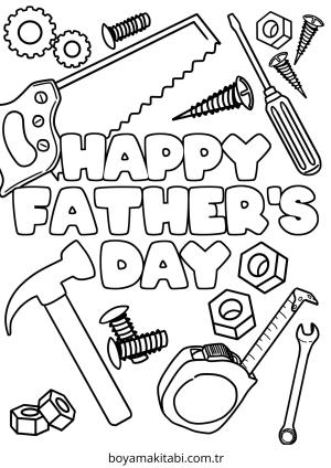 Babalar Günü boyama sayfası – çizgi film temalı, basit çizim