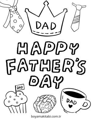 Babalar Günü boyama sayfası – eğlenceli etkinlik, el becerilerini geliştirir