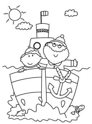 Babalar Günü boyama sayfası,  coloring page, Baba Ve Oğul, Trende, 