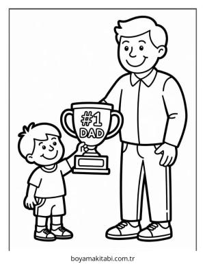 Babalar Günü boyama sayfası – yaratıcılığı geliştirir, keyifli zaman