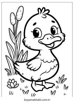 Baby Animals boyama sayfası – çizgi film temalı, basit çizim