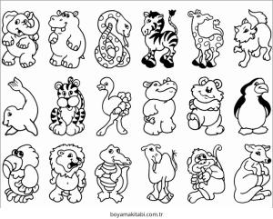 Baby Animals boyama sayfası – sanatsal çalışma, çocuklar için