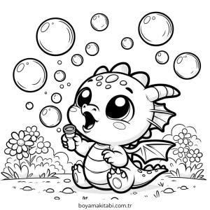Baby Dragon boyama sayfası – yaratıcılığı geliştirir, keyifli zaman