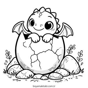 Baby Dragon boyama sayfası – eğitici aktivite, yaratıcılık