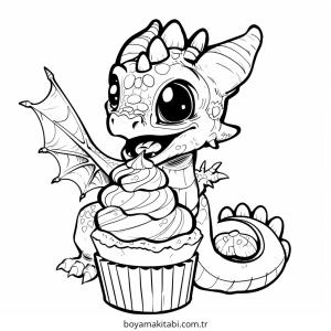 Baby Dragon boyama sayfası – renkli çizimler, okul öncesi