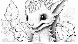 Baby Dragon boyama sayfası – ücretsiz yazdır, boyama etkinliği