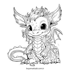 Baby Dragon boyama sayfası – yaratıcılık, eğlenceli etkinlik