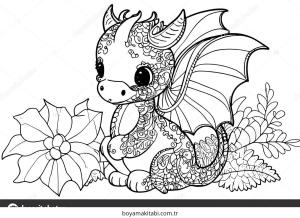 Baby Dragon boyama sayfası – çocuk aktivitesi, PDF indir