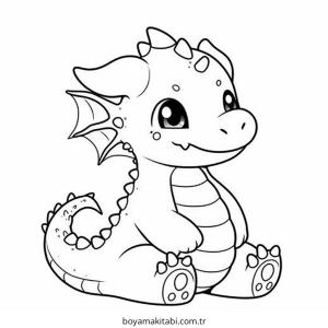 Baby Dragon boyama sayfası – kolay boyama, eğitici aktivite