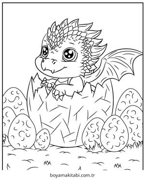 Baby Dragon boyama sayfası – ücretsiz yazdır, boyama etkinliği