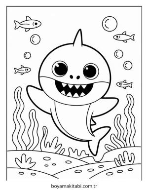 Baby Shark boyama sayfası – ücretsiz yazdır, boyama etkinliği