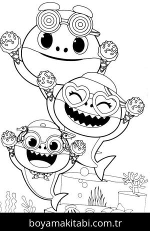 Baby Shark boyama sayfası – kolay boyama, eğitici aktivite
