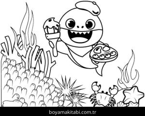 Baby Shark boyama sayfası – boyama etkinliği, çocuk aktivitesi