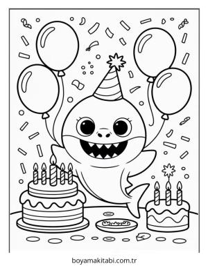 Baby Shark boyama sayfası – boyama etkinliği, çocuk aktivitesi