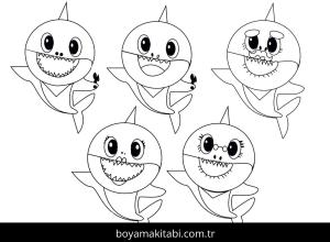 Baby Shark boyama sayfası – okul öncesi, evde etkinlik