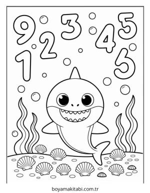 Baby Shark boyama sayfası – yaratıcılığı geliştirir, keyifli zaman