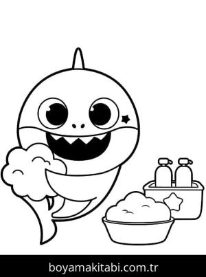 Baby Shark boyama sayfası – boyama çalışması, yaratıcılığı geliştirir