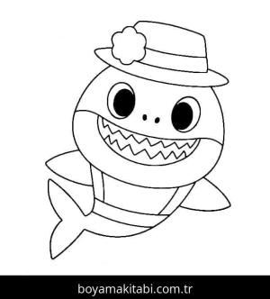 Baby Shark boyama sayfası – evde etkinlik, ücretsiz yazdır