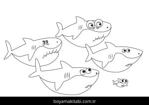 Baby Shark boyama sayfası – çocuklar için, çizgi film temalı