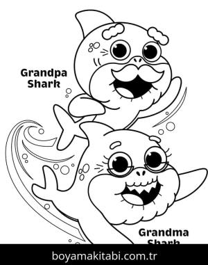 Baby Shark boyama sayfası – evde etkinlik, ücretsiz yazdır