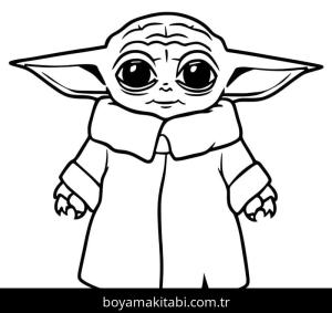 Baby Yoda boyama sayfası – eğitici aktivite, yaratıcılık