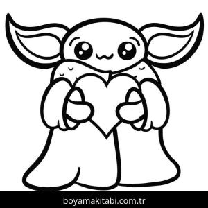 Baby Yoda boyama sayfası – evde etkinlik, ücretsiz yazdır