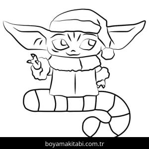 Baby Yoda boyama sayfası – yaratıcılığı geliştirir, keyifli zaman