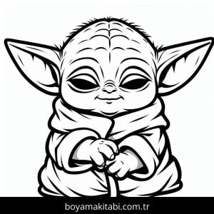 Baby Yoda boyama sayfası – eğitici aktivite, yaratıcılık
