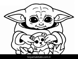 Baby Yoda boyama sayfası – boyama etkinliği, çocuk aktivitesi