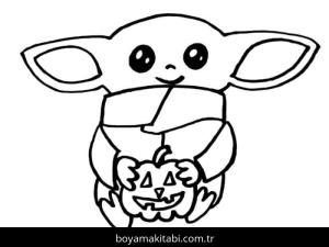 Baby Yoda boyama sayfası – sanatsal çalışma, çocuklar için