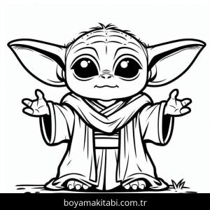 Baby Yoda boyama sayfası – çocuklar için, çizgi film temalı