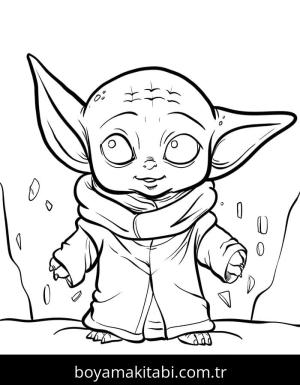 Baby Yoda boyama sayfası – yaratıcılık, eğlenceli etkinlik