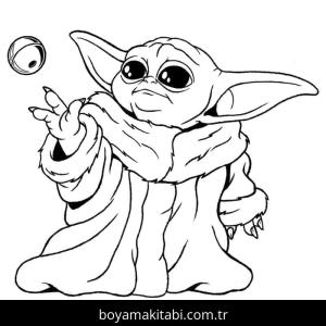 Baby Yoda boyama sayfası – boyama etkinliği, çocuk aktivitesi