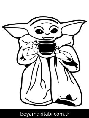Baby Yoda boyama sayfası – ücretsiz yazdır, boyama etkinliği
