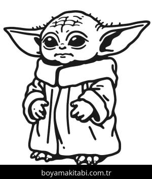 Baby Yoda boyama sayfası – yaratıcılığı geliştirir, keyifli zaman