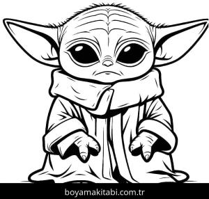 Baby Yoda boyama sayfası – ücretsiz yazdır, boyama etkinliği