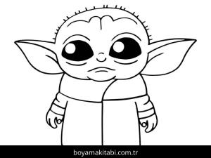 Baby Yoda boyama sayfası – keyifli zaman, renkli çizimler