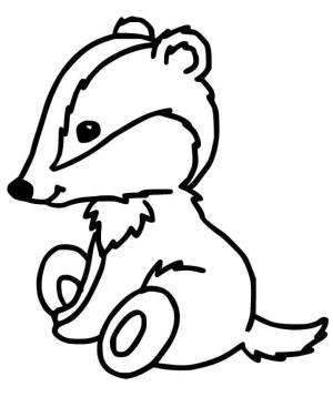 Badger boyama sayfası,  coloring page, Chibi Porsuğu, 