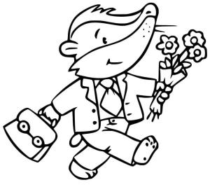 Badger boyama sayfası,  coloring page, Karikatür Porsuk, 