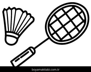 Badminton boyama sayfası – kolay boyama, eğitici aktivite